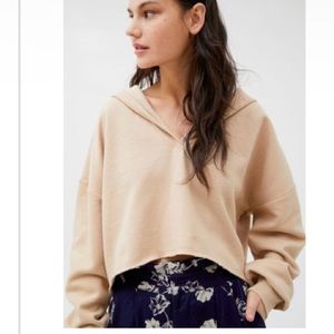 Uo Millie deep v cropped hoodies